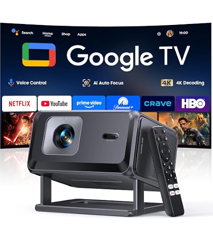 1000 ANSI] Smart Projector 4K with WiFi 6 and 2-Way Bluetooth, AI